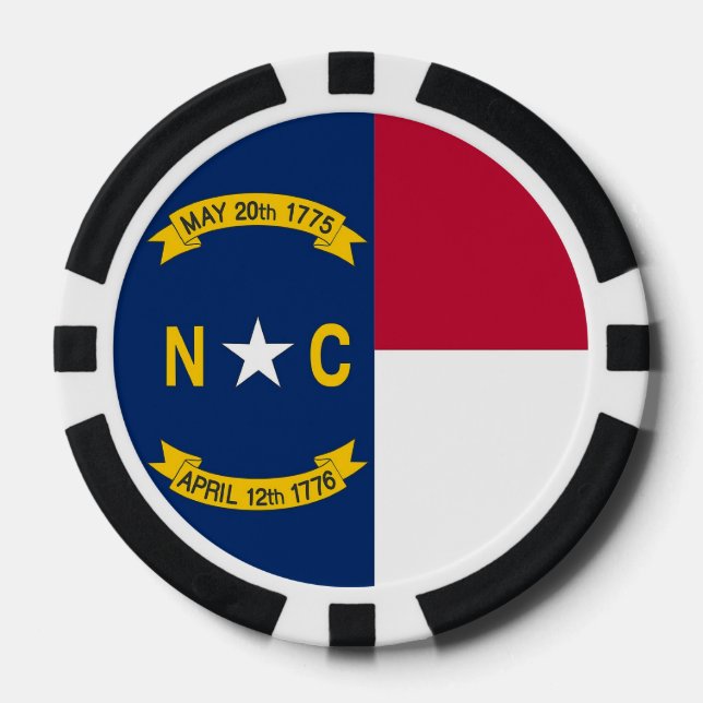 Patriotische Poker-Chips mit Flag North Carolina Pokerchips (Vorderseite)