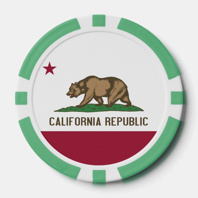 Patriotische Poker-Chips mit Flagge Kaliforniens Pokerchips (Vorderseite)