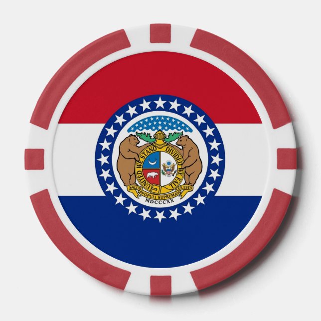 Patriotische Poker-Chips mit Flagge von Missouri Pokerchips (Vorderseite)