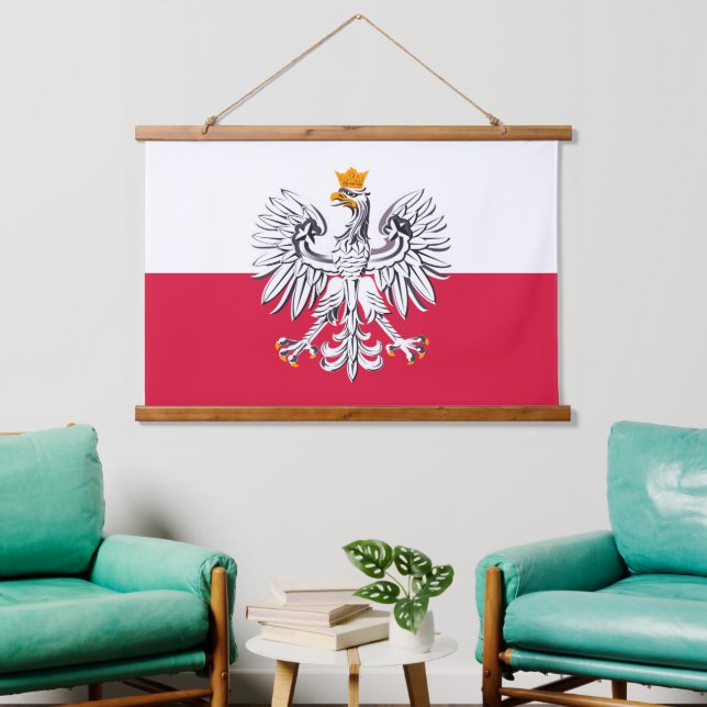 Patriotische Polnische Tapestry, Adler, polnische  Wandteppich Mit Holzrahmen (Wohnzimmer)