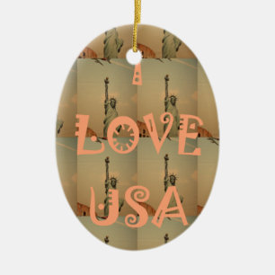Patriotische Pop-Art: Grafikdesign "Ich liebe die  Keramikornament