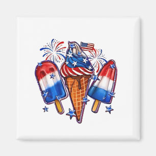 Patriotische Popsicles Ice Cream 4. Juli Magnet