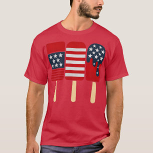 Patriotische Popsicles Summer Ice Cream Lolly Red T-Shirt