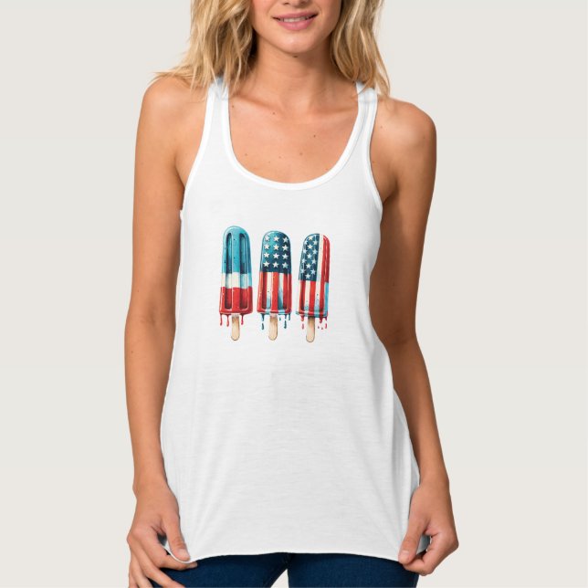 Patriotische Popsicles Tank Top (Vorderseite)