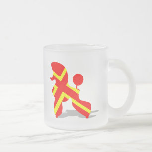 Patriotische Pudel Mattglastasse