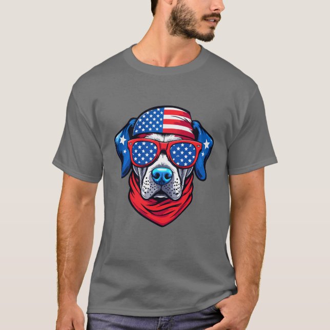 Patriotische Pup im Stil T-Shirt (Vorderseite)