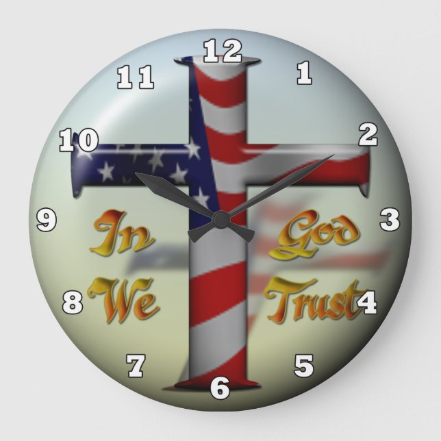 Patriotische Querspaß-Wanduhr Große Wanduhr (Vorderseite)