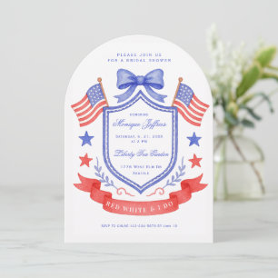 Patriotische Red White & I DoCrest  Brautdusche Einladung