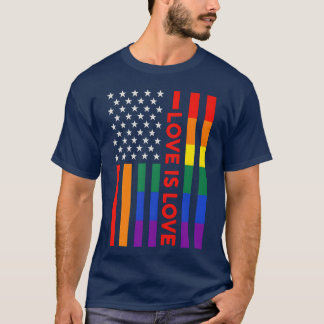 Patriotische Regenbogen-Liebe-ist-Liebe-Flagge Jun T-Shirt