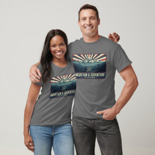 Patriotische Retro-Alpen-Reise-Szenerie-Entdecker T-Shirt