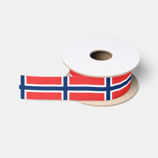 Patriotische Ribbon mit der Flagge Norwegens Satinband