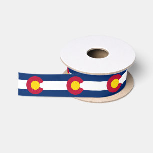 Patriotische Ribbon mit Fahne von Colorado, USA. Satinband