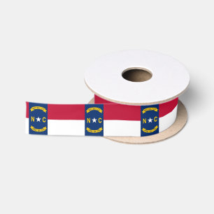Patriotische Ribbon mit Flag North Carolina, USA Satinband