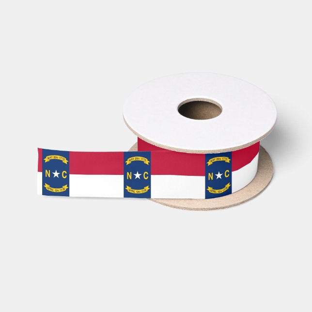 Patriotische Ribbon mit Flag North Carolina, USA Satinband (Spule)