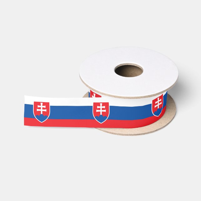 Patriotische Ribbon mit Flagge der Slowakei Satinband (Spule)
