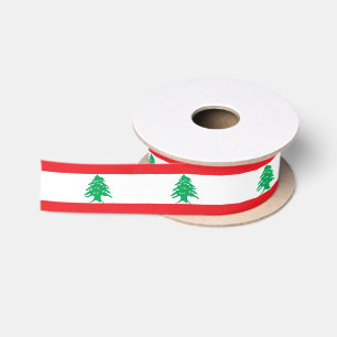 Patriotische Ribbon mit Flagge des Libanon Satinband