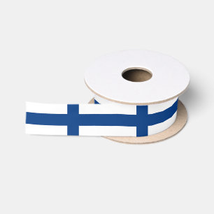 Patriotische Ribbon mit Flagge Finnlands Satinband