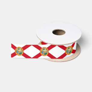 Patriotische Ribbon mit Flagge von Florida, USA. Satinband