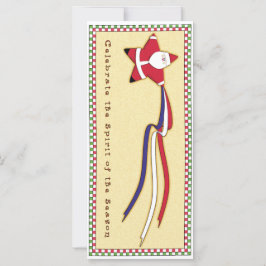 Patriotische Ribbon Santa Card Karte