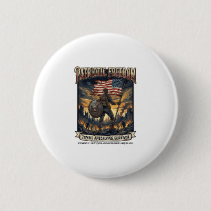 Patriotische Rostflagge Überlebender Zombie-Apokal Button