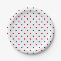 Patriotische Rot-Blau-Polka-Punktmuster - Urlaub