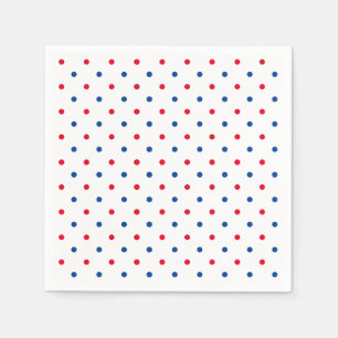 Patriotische Rot-Blau-Polka-Punktmuster - Urlaub Serviette