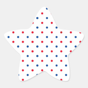 Patriotische Rot-Blau-Polka-Punktmuster - Urlaub Stern-Aufkleber