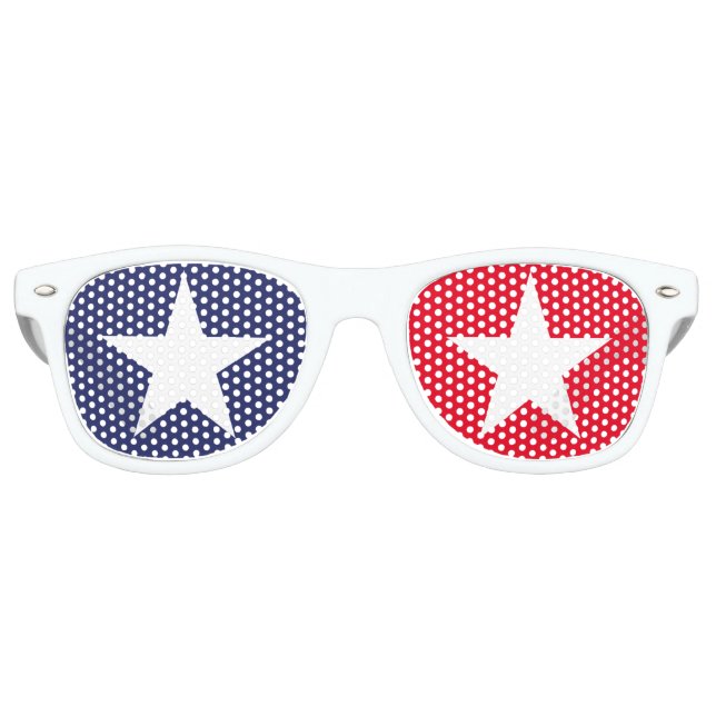 Patriotische Rot-Blau-Sterne-Amerikanische Unabhän Partybrille (Vorderseite)