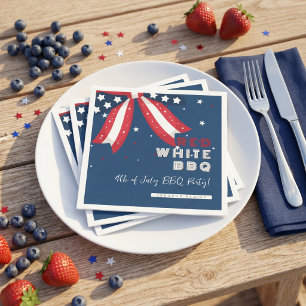 Patriotische Rot-Weiß-BBQ-Servietten 4. Juli-Party Serviette
