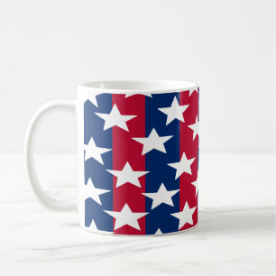 Patriotische Rot-Weiß-Blau-Sterne-Kollektion Kaffeetasse
