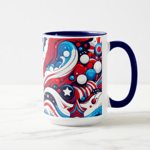 Patriotische Rot-Weiß-Blaue Abstrakte US-Flagge Tasse