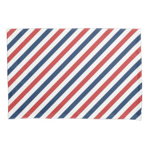 Patriotische rot-weiß-blaue Streifen Kissenbezug