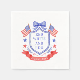 Patriotische Rot Weiß & Ich Tue Hochzeitsdusche Serviette