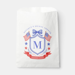 Patriotische Rot Weiß & Ich Tue Monogramm-Junggese Geschenktütchen