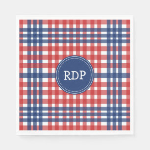 Patriotische Rot Weiß und Blau Karierte Angewohnhe Serviette