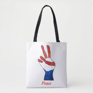 Patriotische Rot-Weiß- und Blaue-Friedens-Schilder Tasche