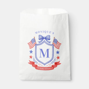 Patriotische Rot-Weiß- und Ich-tu-es-Monogramm-Jun Geschenktütchen