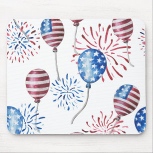 PATRIOTISCHE, ROT WEISSE BLAUE BALLOONS KARTENWERK MOUSEPAD