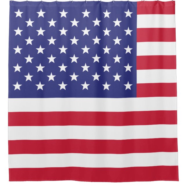 Patriotische rot-weiße und blauamerikanische Flagg Duschvorhang (Vorderseite)