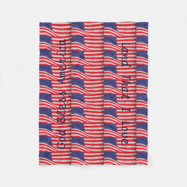 Patriotische rot-weiße und blauamerikanische Flagg Fleecedecke (Vorderseite)