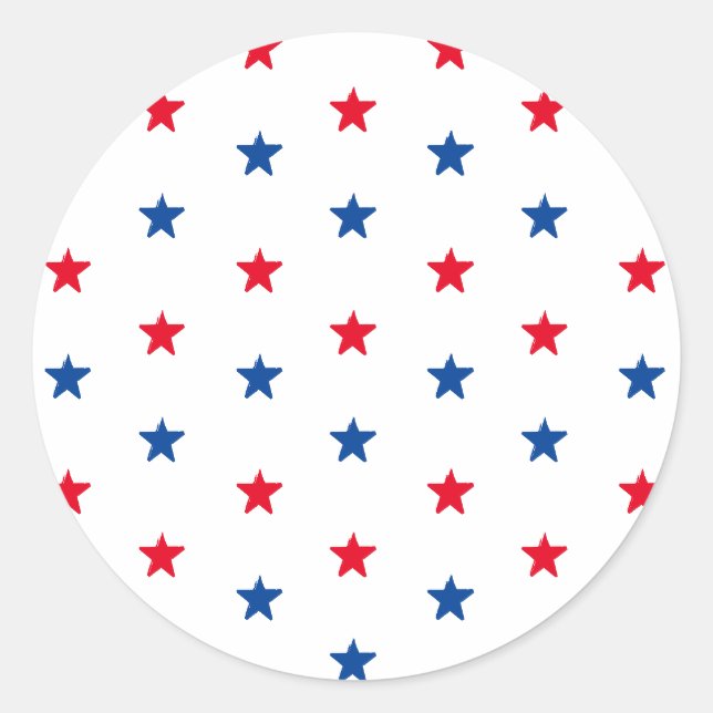 Patriotische rote blaue Sterne Amerikanischer Urla Runder Aufkleber (Vorderseite)