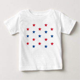 Patriotische rote blaue Sterne Muster 4. Juli Baby T-shirt