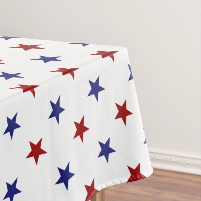 Patriotische Rote und Blaue Sterne auf Weiß Tischdecke (Beispiel)