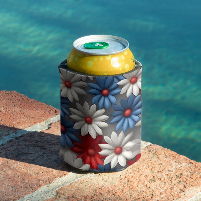 PATRIOTISCHE ROTE WEISSE BLAUE AMERIKANISCHE DAISI DOSENKÜHLER (In Situ Pool)