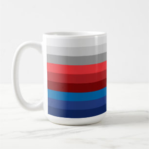 PATRIOTISCHE ROTE WEISSE BLAUE GRAUE STRIPEN KAFFEETASSE