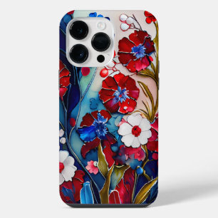 PATRIOTISCHE ROTE WEISSE BLAUE MOHNBLUMEN iPhone 14 PRO MAX HÜLLE