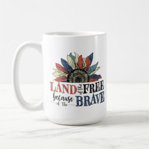 PATRIOTISCHE ROTE WEISSE BLAUE SONNENBLUME KAFFEETASSE