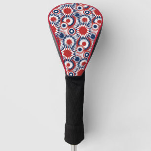 Patriotische rote weiße und blaue Feuerwerkskörper Golf Headcover
