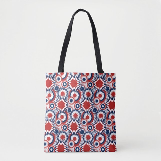 Patriotische rote weiße und blaue Feuerwerkskörper Tasche (Vorderseite)