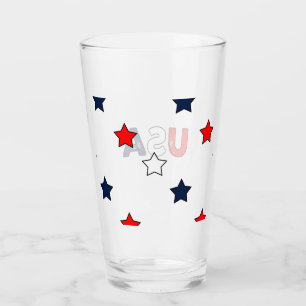 Patriotische Rote Weiße und Blaue Sterne Glas